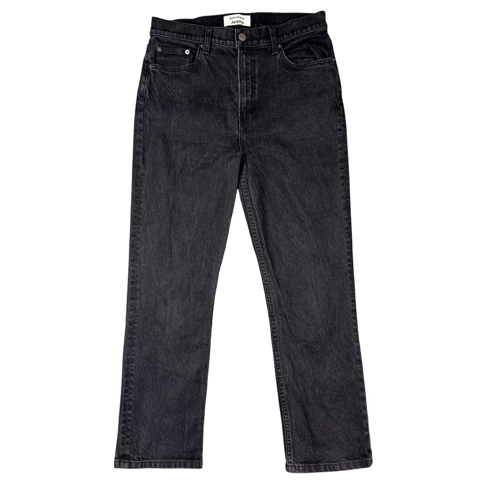Reformation Jeans Liza High Straight Crop Faded Black Denim LY671 Size 30